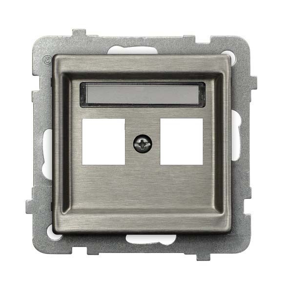 Obudowa gniazda podwójnego typu Keystone prosta GPK-2RM/p/37 Sonata Stal Inox OSPEL stal inox