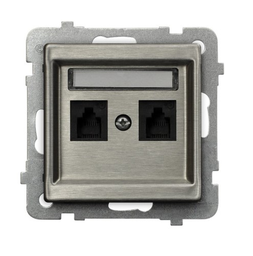 Gniazdo telefoniczne podwójne niezależne GPT-2RMN/m/37 Sonata Stal Inox OSPEL stal inox
