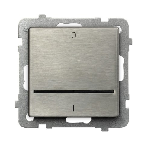 Łącznik dwubiegunowy z podświetleniem niebieskim ŁP-11RMS/m/37 Sonata Stal Inox OSPEL stal inox