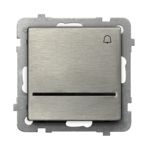 Łącznik zwierny "dzwonek" z podświetleniem niebieskim ŁP-6RMS/m/37 Sonata Stal Inox OSPEL stal inox