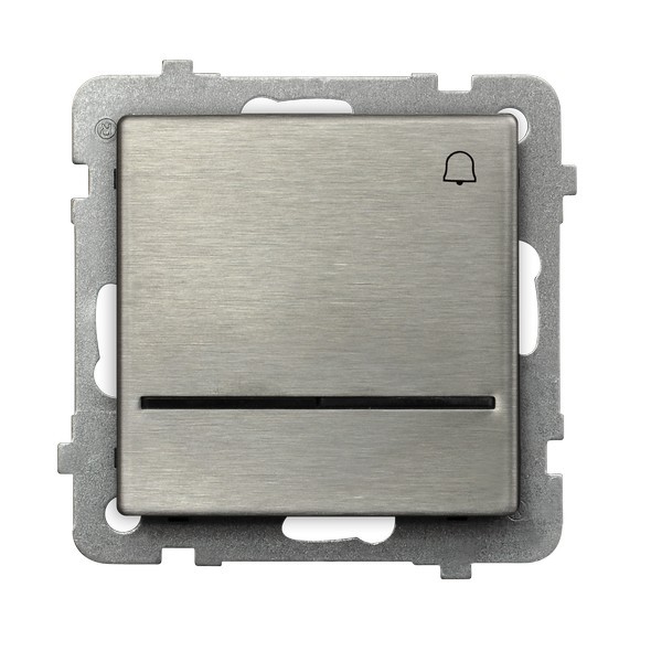 Łącznik zwierny "dzwonek" z podświetleniem niebieskim ŁP-6RMS/m/37 Sonata Stal Inox OSPEL stal inox