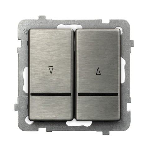 Łącznik żaluzjowy, zwierny, z podświetleniem niebieskim ŁP-7RMS/m/37 Sonata Stal Inox OSPEL stal inox