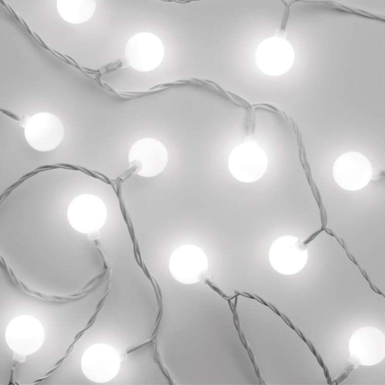 Lampki ogrodowe Girlanda Łańcuch kulki Big Cherry 40x LED do Ogrodu z Żarówkami D5AC01 Emos Dekoracyjny 4m lampki choinkowe świąteczne IP44 Dekoracja sznur zimna biel Biały
