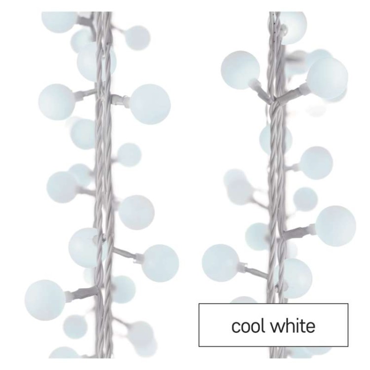 Lampki ogrodowe Girlanda Łańcuch kulki Big Cherry 40x LED do Ogrodu z Żarówkami D5AC01 Emos Dekoracyjny 4m lampki choinkowe świąteczne IP44 Dekoracja sznur zimna biel Biały