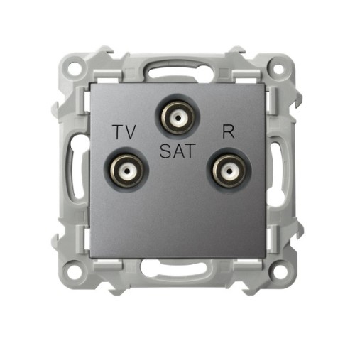Gniazdo RTV-SAT końcowe GPA-ZS/m/70 Szafir OSPEL szary mat szare szara