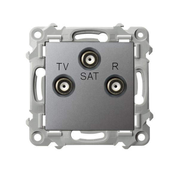 Gniazdo RTV-SAT końcowe GPA-ZS/m/70 Szafir OSPEL szary mat szare szara