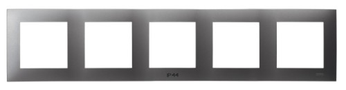 Ramka pięciokrotna do łączników IP-44 RH-5Z/70 Szafir OSPEL szary mat szare szara