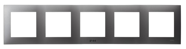 Ramka pięciokrotna do łączników IP-44 RH-5Z/70 Szafir OSPEL szary mat szare szara