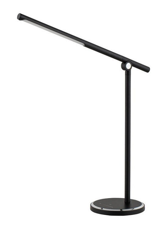 Lampa biurkowa Industrialna Loft SMART LED BLACK 8358 NOWODVORSKI Lighting 8W USB 3000K-6000K indukcyjna nowoczesna lampka biurkowa z ładowarką USB regulowana barwa światła czarna Premium - Outlet
