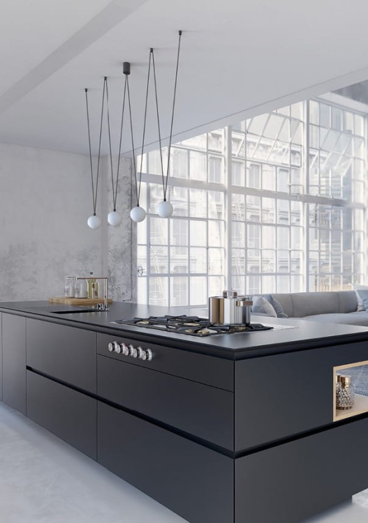 Lampa sufitowa wisząca Industrialna Loft SLING IV 10354 NOWODVORSKI Lighting 4x G9 nowoczesna oprawa oświetleniowa kula kule białe metal żyrandol czarna poczwórna zwis Inspiracje Premium - Outlet