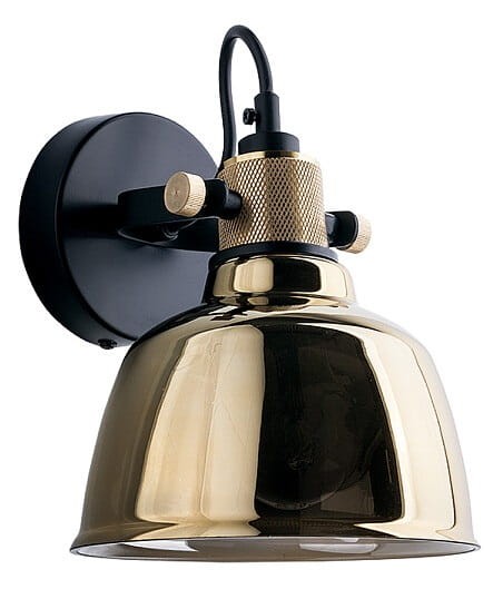 Lampa ścienna Kinkiet Industrialny Loft AMALFI I GOLD 9155 NOWODVORSKI Lighting E27 nowoczesna oprawa oświetleniowa metalowy szklana metalizowana mosiądz ze złotym pojedynczy Inspiracje Premium - Outlet