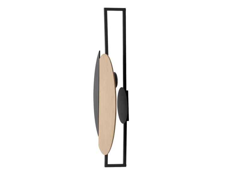 Lampa ścienna Kinkiet Industrialny Loft SUNSET NATURAL C 10578 NOWODVORSKI Lighting GX53 x2 okrąg drewniany nowoczesna oprawa oświetleniowa metal drewno sklejka podwójny Inspiracje Premium - Outlet