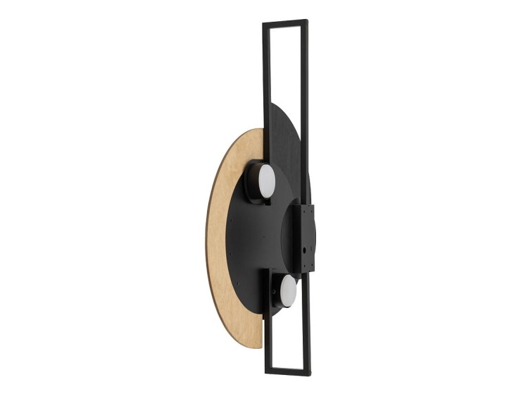 Lampa ścienna Kinkiet Industrialny Loft SUNSET NATURAL B 10577 NOWODVORSKI Lighting GX53 x2 okrąg drewniany nowoczesna oprawa oświetleniowa metal drewno sklejka Inspiracje Premium - Outlet