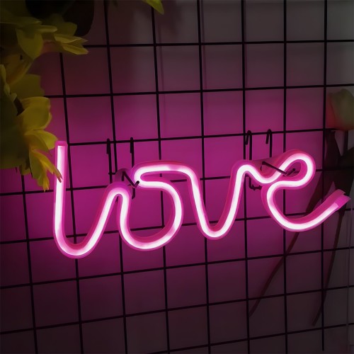 Świecący napis neonowy LOVE NEONOWE LED EK3973 Eko-Light na baterie 3xAA na Walentynki dla zakochanych podświetlany różowy