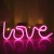 Świecący napis neonowy LOVE NEONOWE LED EK3973 Eko-Light na baterie 3xAA na Walentynki dla zakochanych podświetlany różowy