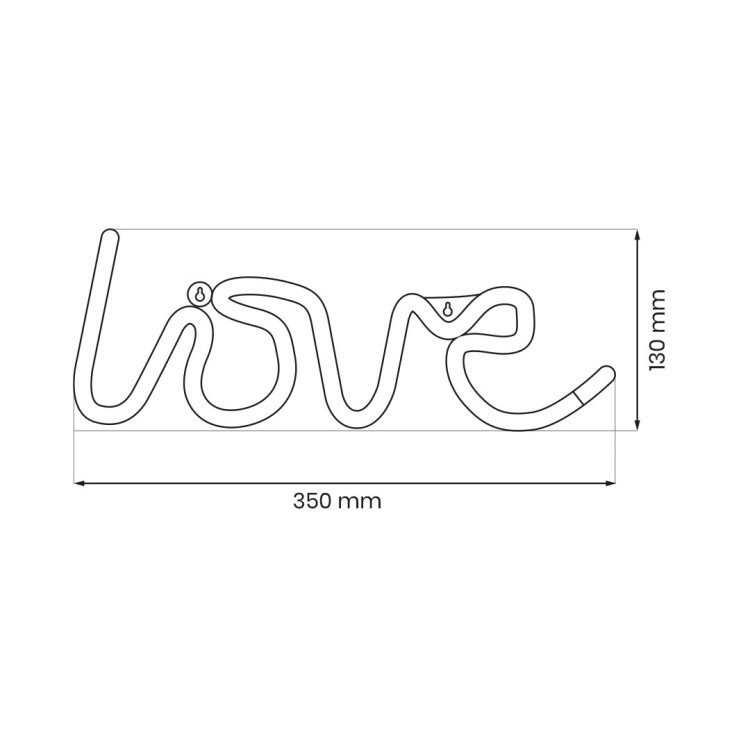 Świecący napis neonowy LOVE NEONOWE LED EK3973 Eko-Light na baterie 3xAA na Walentynki dla zakochanych podświetlany różowy