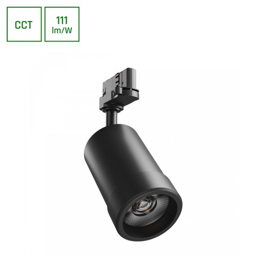 Lampa szynowa Reflektor szynowy PAVA BASIC na Szynoprzewód 3F 20W CCT 230V 20-45ST IP20 RA80 84X136X185MM Czarny SLI033033CCT_PW SPECTRUM LED szynoprzewodu