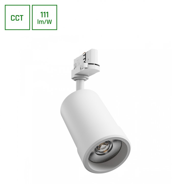 Lampa szynowa Reflektor szynowy PAVA BASIC na Szynoprzewód 3F 20W CCT 230V 20-45ST IP20 RA80 84X136X185MM Biały SLI033032CCT_PW SPECTRUM LED szynoprzewodu