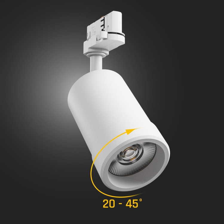 Lampa szynowa Reflektor szynowy PAVA BASIC na Szynoprzewód 3F 20W CCT 230V 20-45ST IP20 RA80 84X136X185MM Biały SLI033032CCT_PW SPECTRUM LED szynoprzewodu