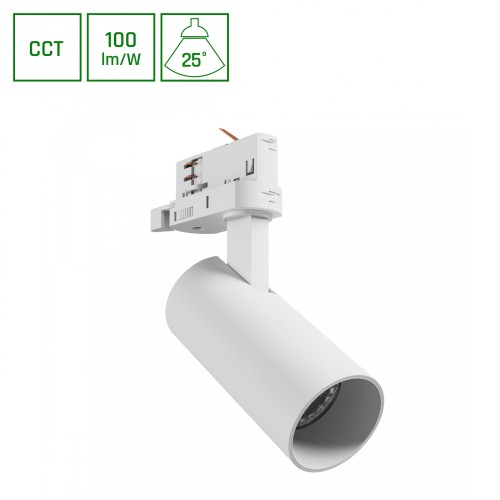Lampa szynowa Reflektor szynowy ANDROMEDA PRIME na Szynoprzewód 3F CCT 8W 230V 25st IP20 śr. 54x109x160mm Biały Biała SLI033037CCT_PW Spectrum LED szynoprzewodu