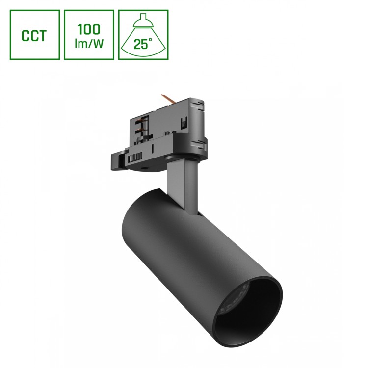 Lampa szynowa Reflektor szynowy ANDROMEDA PRIME na Szynoprzewód 3F CCT 8W 230V 25st IP20 śr. 54x109x160mm Czarny Czarna SLI033034CCT_PW Spectrum LED szynoprzewodu