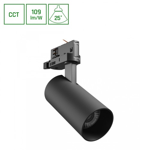 Lampa szynowa Reflektor szynowy ANDROMEDA PRIME na Szynoprzewód 3F CCT 16W 230V 25st IP20 śr. 63x134x184mm Czarny Czarna SLI033035CCT_PW Spectrum LED szynoprzewodu