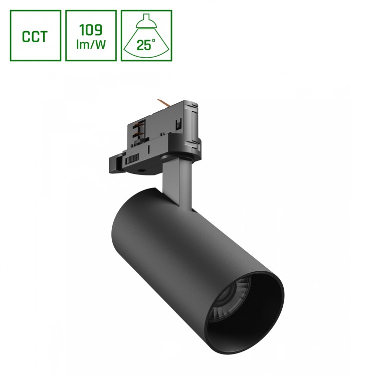 Lampa szynowa Reflektor szynowy ANDROMEDA PRIME na Szynoprzewód 3F CCT 16W 230V 25st IP20 śr. 63x134x184mm Czarny Czarna SLI033035CCT_PW Spectrum LED szynoprzewodu