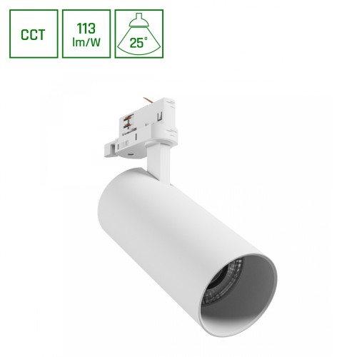 Lampa szynowa Reflektor szynowy ANDROMEDA PRIME na Szynoprzewód 3F CCT 24W 230V 25st IP20 śr.76x177x228mm Biały Biała SLI033039CCT_PW Spectrum LED szynoprzewodu