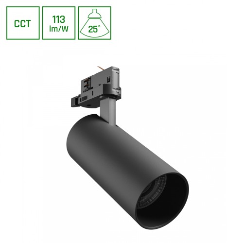 Lampa szynowa Reflektor szynowy ANDROMEDA PRIME na Szynoprzewód 3F CCT 24W 230V 25st IP20 śr.76x177x228mm Czarny Czarna SLI033036CCT_PW Spectrum LED szynoprzewodu