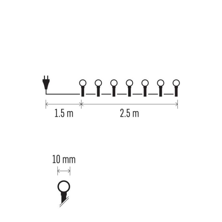 Lampki choinkowe Łańcuch kulki Cherry 50x LED z Żarówkami D5GM01 Emos Dekoracyjny 2,5m lampki świąteczne IP20 Dekoracja świąteczna Boże Narodzenie ozdoba wewnętrzna do domu kolorowe lampki sznur Multikolor