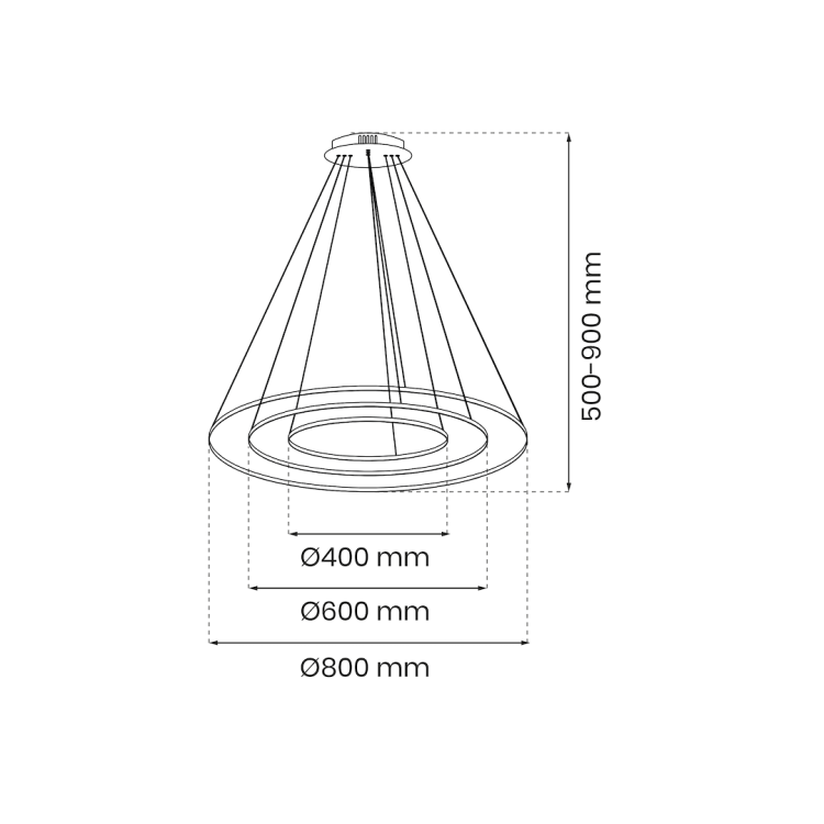 Lampa wisząca HOOP BLACK 93W LED ML1543 Milagro