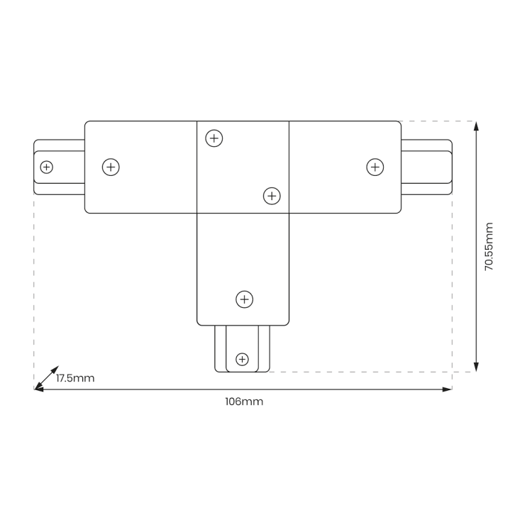 Łącznik T Track Biały 1-Obwodowy v2.0 ML0713 Milagro