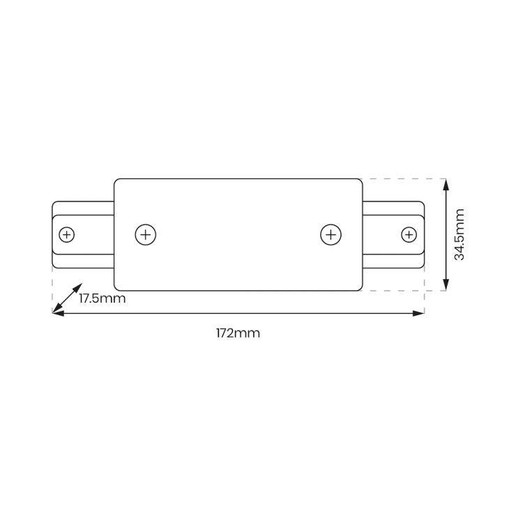 Łącznik Prosty Track Biały 1-Obwodowy + zasilanie centralne v2.0 ML0715 Milagro