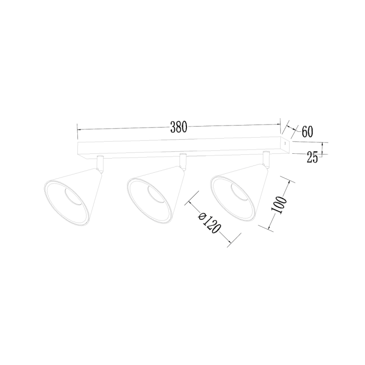Oprawa Cone Spot Złoty 3xGU10 ML1122 Milagro