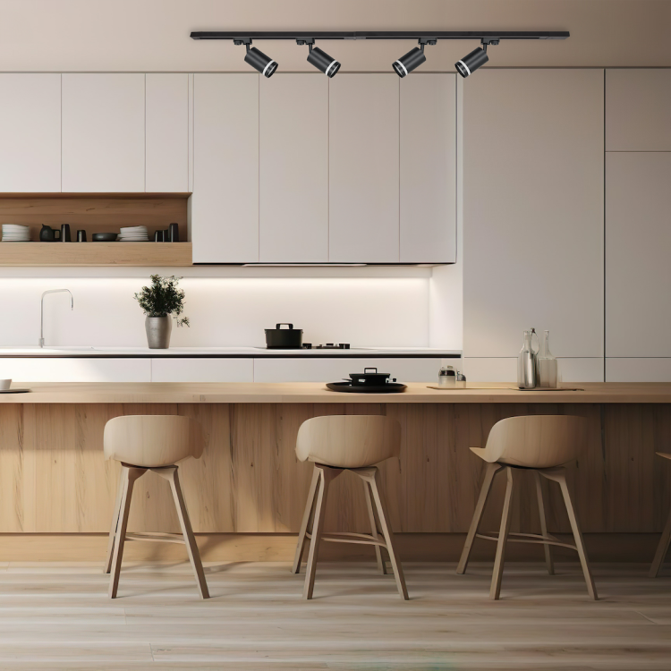 Zestaw Szynoprzewód 4xPipe Ring GU10 + Prowadnica 2x1m + Złączki - Czarny ML1687 Milagro