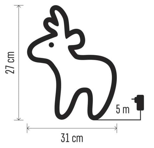 Jeleń świąteczny bożonarodzeniowy leżący 40 LED 31cm CW Timer DCFC06 Emos 230V IP44 2,1W Boże Narodzenie ozdoba świecąca dekoracja figurka na święta świąteczna elektryczna stroik zimny biały