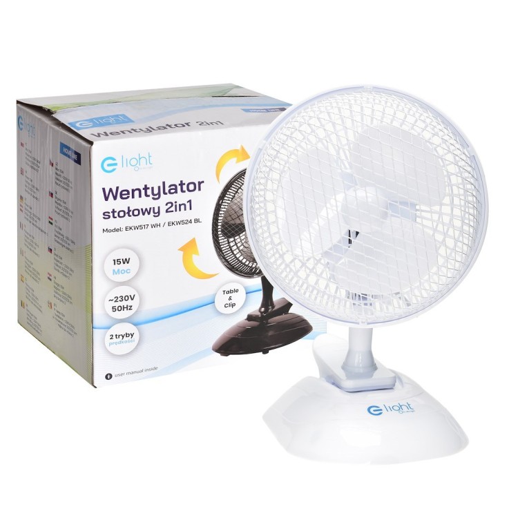 WENTYLATOR STOŁOWY EKO-LIGHT 6'' 2in1 BIAŁY EKW517 Eko-Light