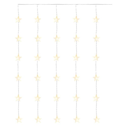 Kurtyna świetlna sople gwiazdki świąteczna bożonarodzeniowa migające 30 LED 120x90cm WW DCGW01 Emos timer 230V IP44 2,4W Boże Narodzenie ozdoba świecąca dekoracja na święta świąteczna elektryczna stroik wiszący girlanda na okno gwiazdy ciepły biały