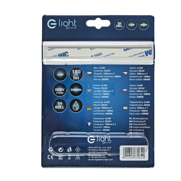 Taśma LED 1m z Sensorem 4xAAA 4000K EKZ0620 Eko-Light