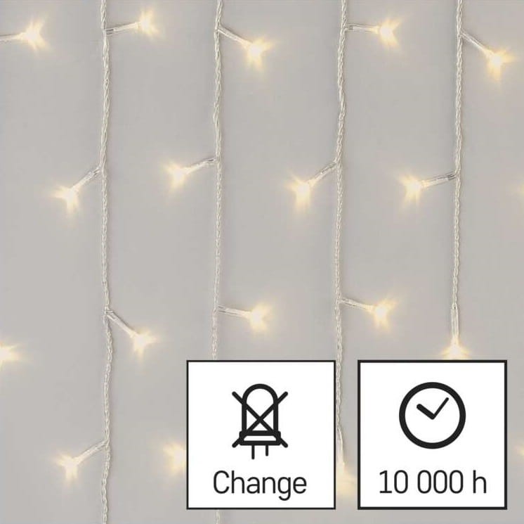 Kurtyna świetlna sople świąteczna bożonarodzeniowa migające 300 LED 5x0,7m WW D4CW02 Emos timer pilot 230V IP44 6W Boże Narodzenie ozdoba świecąca dekoracja na święta świąteczna elektryczna stroik wiszący girlanda na okno ciepły biały