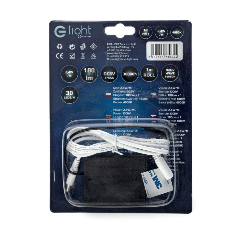 Taśma LED 1m z Czujnikiem Ruchu 4xAAA 4000K EKZ0644 Eko-Light