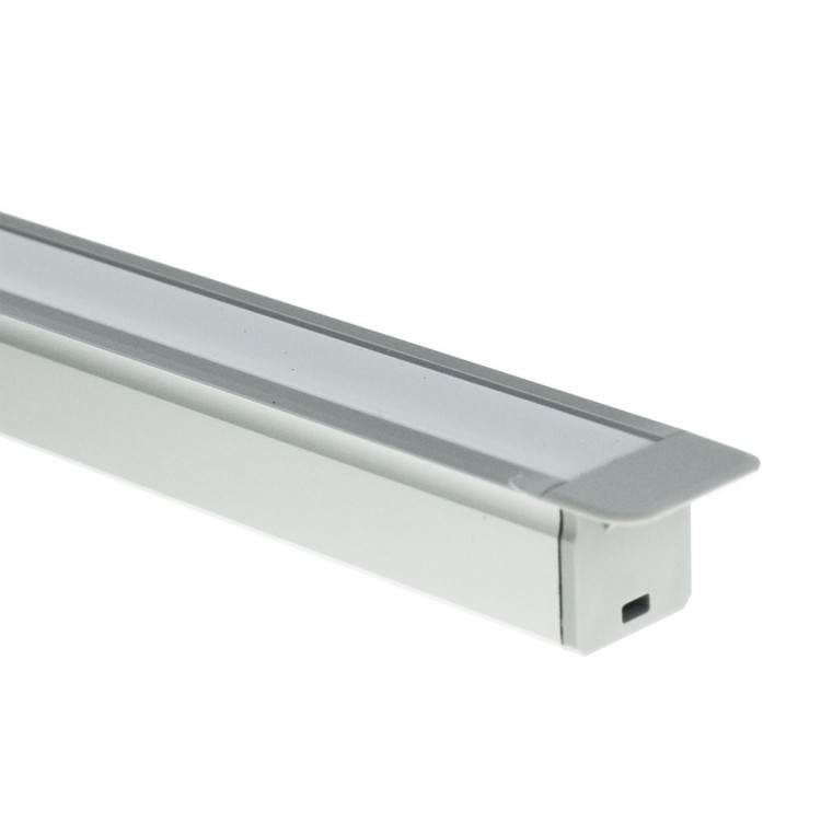 Profil do LED Aluminiowy Srebrny Typ G 2m + Klosz mleczny EKPR0125 Eko-Light