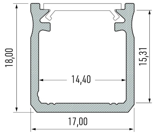 Profil do LED Aluminiowy Czarny Typ Y 1m + Klosz mleczny EKPR6336 Eko-Light