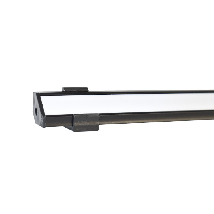 Profil do LED Aluminiowy Narożny Czarny Typ C 1m + Klosz mleczny EKPR6350 Eko-Light