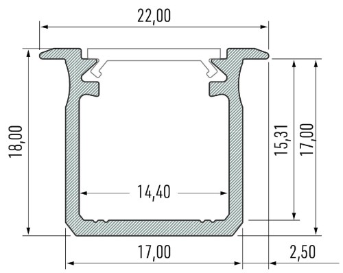 Profil do LED Aluminiowy Biały Typ G 1m + Klosz mleczny EKPR8774 Eko-Light