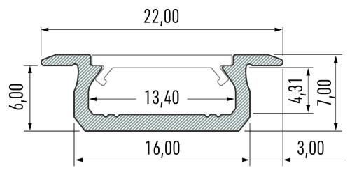 Profil do LED Aluminiowy Biały Typ Z 1m + Klosz mleczny EKPR1041 Eko-Light