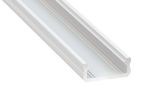 Profil do LED Aluminiowy Biały Typ D 1m + Klosz mleczny (D Biały-1M) EKPR1058 Eko-Light