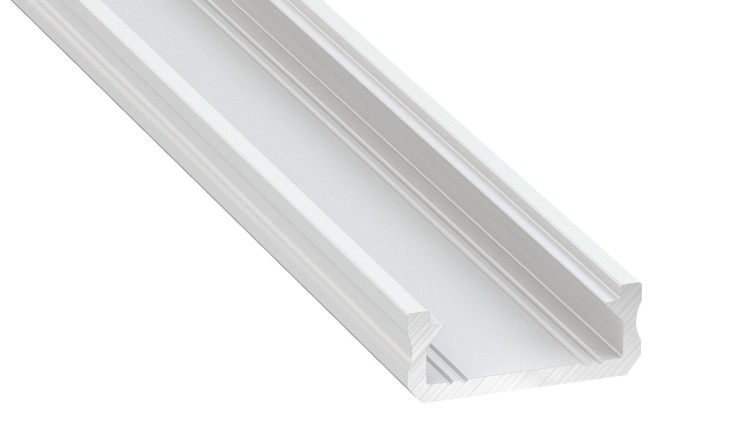 Profil do LED Aluminiowy Biały Typ D 1m + Klosz mleczny (D Biały-1M) EKPR1058 Eko-Light