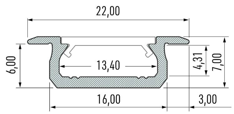 Profil do LED Aluminiowy Srebrny Typ Z 2m + Klosz mleczny EKPR0095 Eko-Light