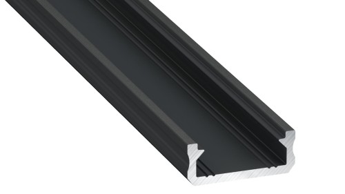 Profil do LED Aluminiowy Czarny Typ D 1m + Klosz mleczny EKPR6398 Eko-Light